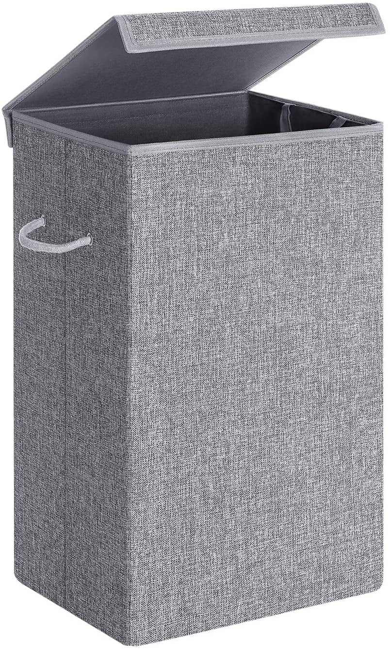 U Trip Laundry Basket with Lid 85L Large Deluxe Laundry Baskets Collapsible Foldable Laundry Hamper Canvas Storage Basket Bin for Clothes Washing Bedroom Organizer Toy Collection Light Grey
