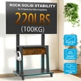 thumbnail image 3 of Hellsehen Rolling TV Stand with Fabric Drawers for 32-75 inch Flat Curved Screens up to 220lbs Adjustable Height, 3 of 8