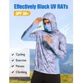 thumbnail image 3 of Pinspark Men's Long Sleeve Fishing Shirts UPF 50+ Sun Protection Hoodie with Mask Quick Dry Hiking Neck Gaiter Hoodie UV Rashguards, 3 of 6