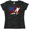 thumbnail image 3 of Inktastic Snowboarding US Flag Women's T-Shirt, 3 of 5