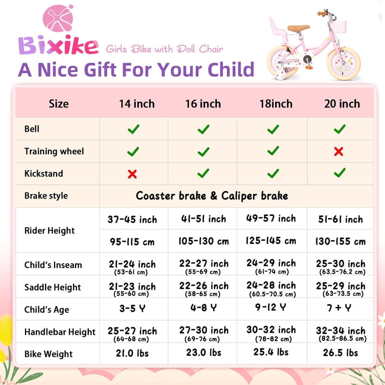 ACEGER, Girls Bike with Basket, 18 Inch, Princess Style for Ages 9