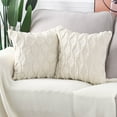 thumbnail image 3 of HAPPINESS Juego de 2 Fundas de Almohada Decorativas de Terciopelo de Lana Corta de Felpa Suave de 20x20 Pulgadas Fundas de Cojín de Estilo de Lujo Cuadradas Beige Funda, 3 of 6