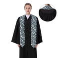 thumbnail image 4 of Haiem Blue Flower Pattern Graduation Stole 2024 | Premium Satin Sash for Graduation Ceremony, 4 of 7