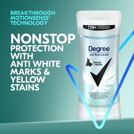 Degree UltraClear Black White Antiperspirant Deodorant, 2.6 oz