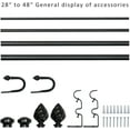 thumbnail image 2 of eTeckram 1" Double Curtain Rod with Valois Finials and holdbacks (28‘’-48‘’, Black gold), 2 of 5