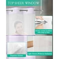 thumbnail image 4 of No Hook Shower Curtain with Snap-in Liner, Purple Stripe Waterproof Fabric Bathroom Curtains, Abstract Art Modern Vertical Striped Bath Curtains & Mesh Top Window 72"x78" Long, 4 of 6