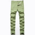 thumbnail image 2 of Odeerbi Men's 2025 Casual Plaid Pants Stretch Suit Pants Slim Striped Trousers Green, 2 of 8