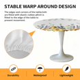 thumbnail image 6 of Green Leaves Sunflower Elastic Fitted Round Table Cover Lavender Branch Waterproof Outdoor Tablecloth for Holiday Party, Picnic, Patio & Dining Fits Tables Up to 45"-54", 6 of 8