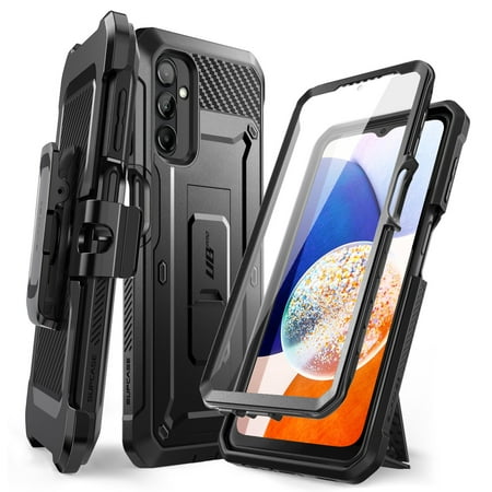 SUPCASE Unicorn Beetle Pro Case for Samsung Galaxy A14 5G (2023), Full-Body Rugged Belt-Clip & Kickstand Case with Built-in Screen Protector (Black)