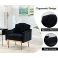 thumbnail image 7 of Muumblus Single Sofa Chair, Modern Teddy Velvet Upholstered Accent Chair with Metal Legs, Comfy Armchair for Living Room, 7 of 7