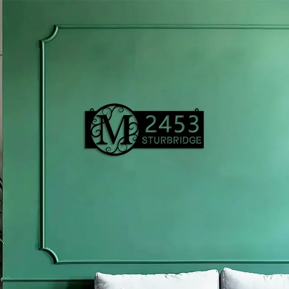 Custom Hanging Address Sign Metal Monogram Address Sign for Yard Hanging Address Plaque Hanging Address Sign Design