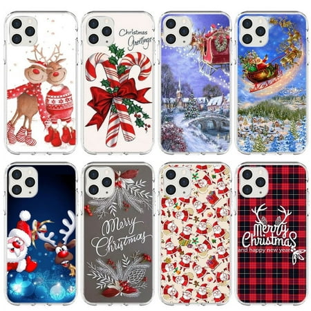 Red Christmas Deer Santa Claus Phone Case Xmas Cases For iPhone 8 7 6 6S Plus 5 5S SE XS Max XS XR X Coque Fundas Cover