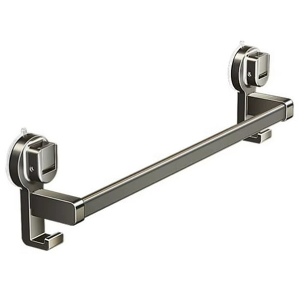 Toallero con Ventosa para Baño, Color Gris, Sin Perforaciones, de Doble Poste, para Pared.