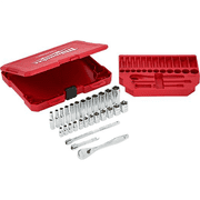 Milwaukee 1/4 Drive Metric Ratchet Socket Mechanics Tool Set (28-Pc) 48-22-9504