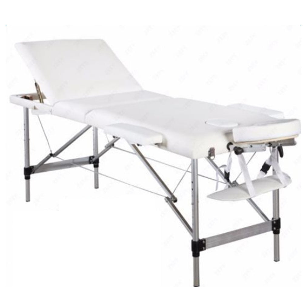 3 Sections Folding Portable Massage Table, Aluminum Tube Beauty Salon