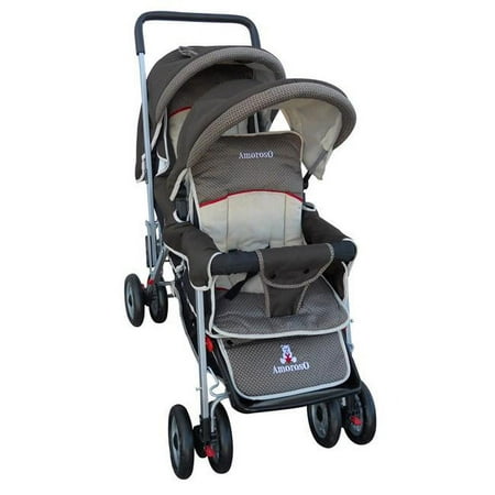 AmorosO 43230 Brown Deluxe Double Stroller