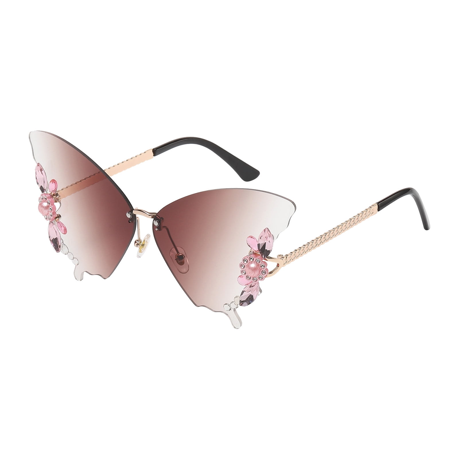 willochra Trendy Butterfly Sunglasses for Women Y2K Women's Cute Rimless  Candy color Party sunglasses