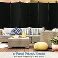 thumbnail image 2 of Costway 6-Panel Folding Room Divider 6FT Rolling Privacy Screen with Lockable Wheels Black, 2 of 10