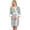 Grey, variant on Gyujnb Kimono V Neck Contrast Trim Maternity Nursing Robe Soft Stretch Knit Three Quarter Sleeve Adjustable Waist Tie Open Front Midi Gown,S
