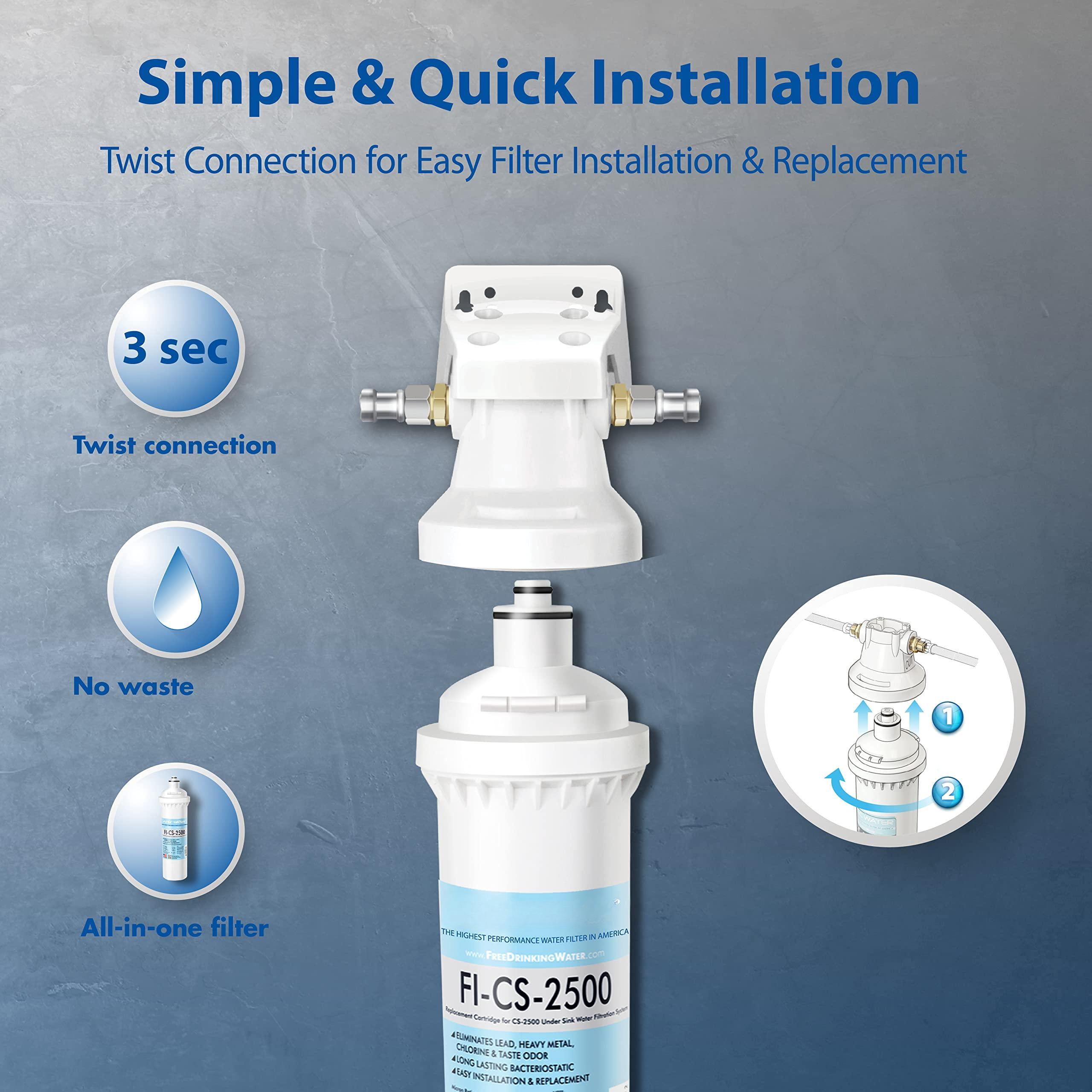 Apec Ultra High Capacity Under Sink Water Filtration System - Quality Made Filter (cs-2500)