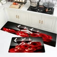 thumbnail image 4 of Red Kitchen Rugs and Mats Set of 2 Red Wine Rose Cushioned Anti Fatigue Kitchen Rugs Set Non-Skid Washable Kitchen Floor Mats Runner Rug for Kitchen Sink Laundry (Red), 4 of 6