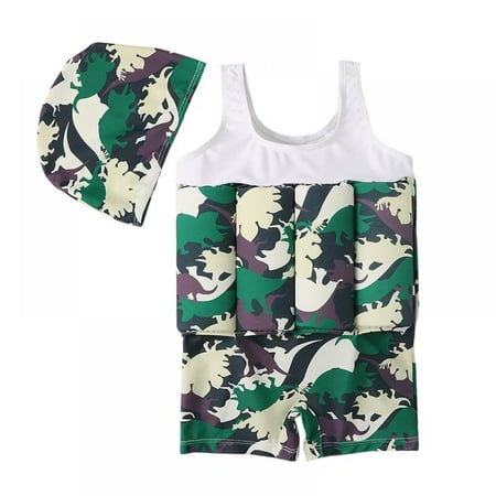 

Kids Floatation Swimsuit with Buoyancy Kids Floatsuit Swimwear One Piece Swimwear Bathing Suit Rashguard Swimsuit with Cap
