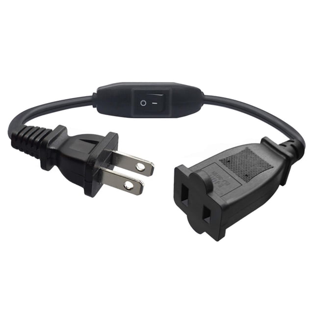 Cable de extensión polarizado Matsuzay de 2 puntas con Interruptor para lámparas adaptadores de corriente