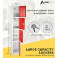 thumbnail image 4 of Adiroffice 72" Stainless Steel 4-Door Storage Locker for School with Keys and Hangers, Red, 4 of 8