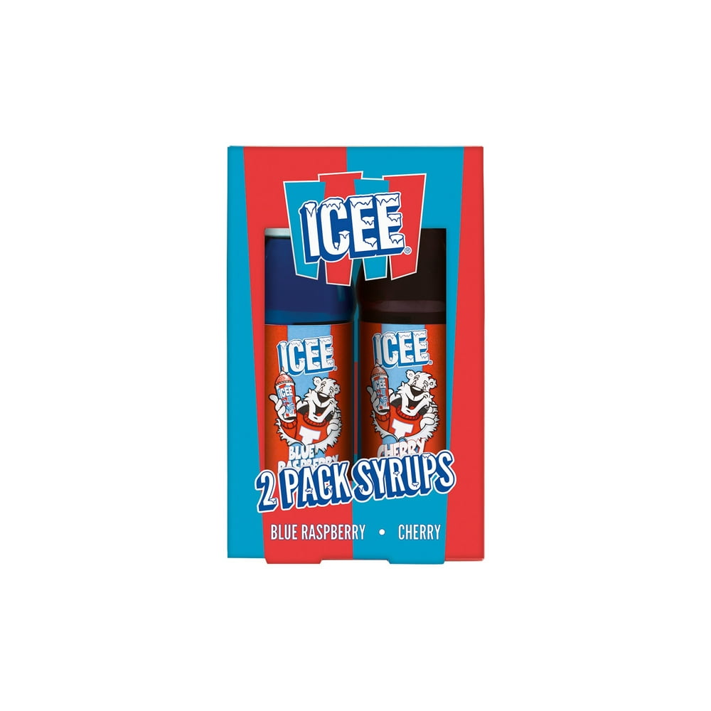 I Scream ICEE Syrup 2Pack, Blue Raspberry & Cherry Flavors, Two 16.9oz