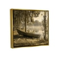 thumbnail image 3 of Lakeside Canoe Forest Wilderness Landscape Photograph Metallic Gold Framed Art Print Wall Art, 3 of 6