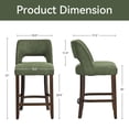 thumbnail image 6 of VKNOW Modern Curved Back 6-Piece Counter Height Bar Stools, Upholstered Kitchen Bar Stools with Footrest for Kitchen Island and Dining Room,Green, 6 of 11
