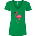 thumbnail image 3 of Inktastic Pink Flamingo Women's V-Neck T-Shirt, 3 of 5