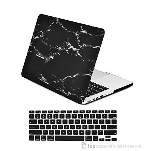 Topcase 2 In 1 Retina 13 Inch Black Marble Rubberized Hard Case And Keyboard Cover For Macbook Pro 13 With Retina Display Model A1425 A1502 Lastest Version Walmart Com Walmart Com