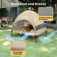 thumbnail image 4 of Veehoo Outdoor Dog Bed with Removable Canopy, Cooling Elevated Dog Cot Bed, XLarge, Beige Coffee, 4 of 8