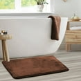 thumbnail image 5 of Soft Memory Foam Bath Mat Luxurious Absorbent Non Slip Bathroom Shower Rug 17" x 24" Chocolate, 5 of 5