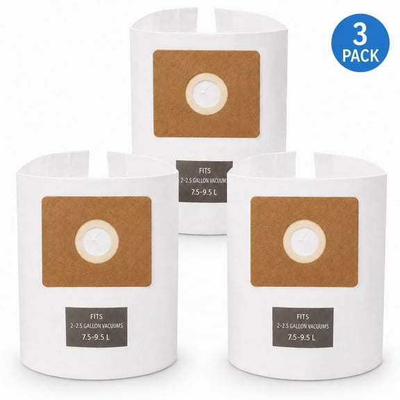 2-2.5 Gallon Collection Bag,3-Pack,90668, Compatible with Shop-Vac 9066800 2-2.5 Gallon Type B All Around HEPA FILTRATION Collection Bag