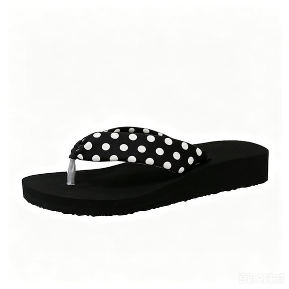 Women’s Flip Flops Polka Dot with Arch Support Sandals Comfortable Summer Beach Walking Thong Cushion