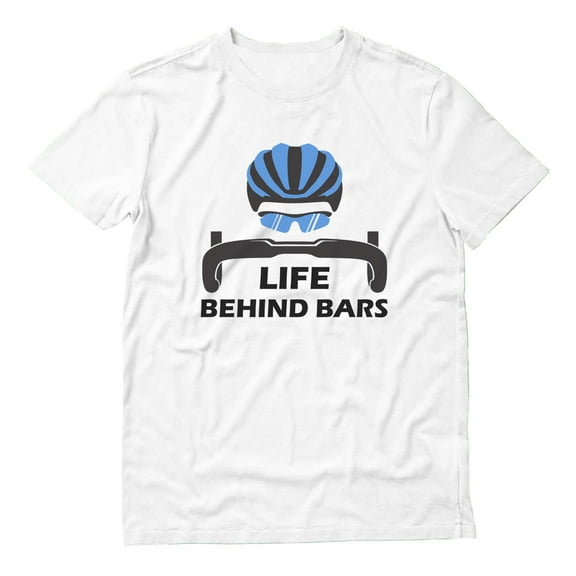 Tstars Mens Bicycle Shirt Cyclist Gift for Men Life Behind Bars Shirt Gift for Bicycle Riders Funny Humor Bike Cycling Tee Cycle Biking Road Mountain Riders T Shirt