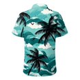 thumbnail image 6 of ASDFVBKG Women Hawaiian Shirt Soft Cool Summer Hawaii Shirts Floral Tropic Print V Neck T-Shirt Short Sleeve Button Up Tops Green L, 6 of 6