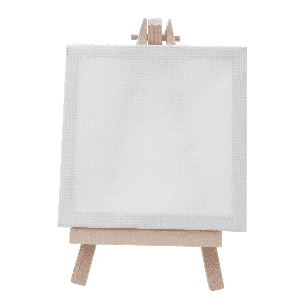 4 By 4 Inch Mini Canvas and 8x16cm Mini Wood Easel Set for Painting Drawing School Student Artist Supplies, 36 Pack