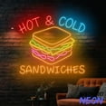 thumbnail image 4 of Handmadetneonsign Hot & Cold Sandwiches Neon Sign, Sandwich Lover Neon Light, Restaurant Wall Decor 74537, 4 of 5