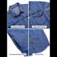 thumbnail image 4 of Chaqueta Vaquera Oversize para Mujer, Camisas Vaqueras Casuales de Larga, Chaqueta Vaquera Desgastada, Conjuntos de 2025. Azul Real L, 4 of 7