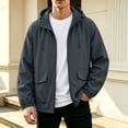 thumbnail image 2 of Stamzod Mens Rain Jackets Waterproof with Hood Outdoor Hiking Windbreaker Jacket Lightweight Rain Coats for Men Dark Gray-3 XXXL, 2 of 6