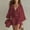 Wine, variant on HBYJLZYG 3 Piece Women's Casual Set V Neck Cami and Loose Cardigan, Drawstring Shorts Summer Beach Outfit, Relaxed Lounge Wear