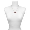 thumbnail image 3 of Delight Jewelry Silvertone Large Pink Enamel Heart with Swirl Border Red Lucky Ladybug Necklace and Dangle Earrings Set, 3 of 6