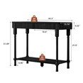 thumbnail image 4 of YOCWO Roman Column Console Table, Fluted Sofa Table with 2 Drawer and Open Shelf for Storage, Mid Century Modern Entryway Table for Living Room Hallway, Black, 4 of 6