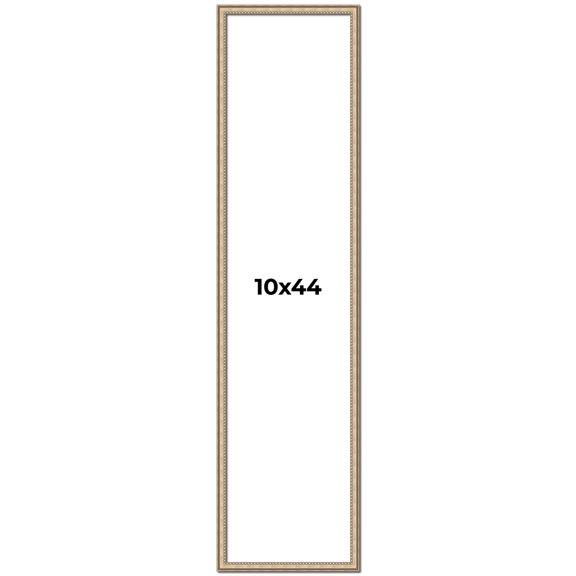 10x44 Frame Silver Real Wood Picture Frame Width 0.75 Inches | Interior Frame Depth 0.5 Inches |