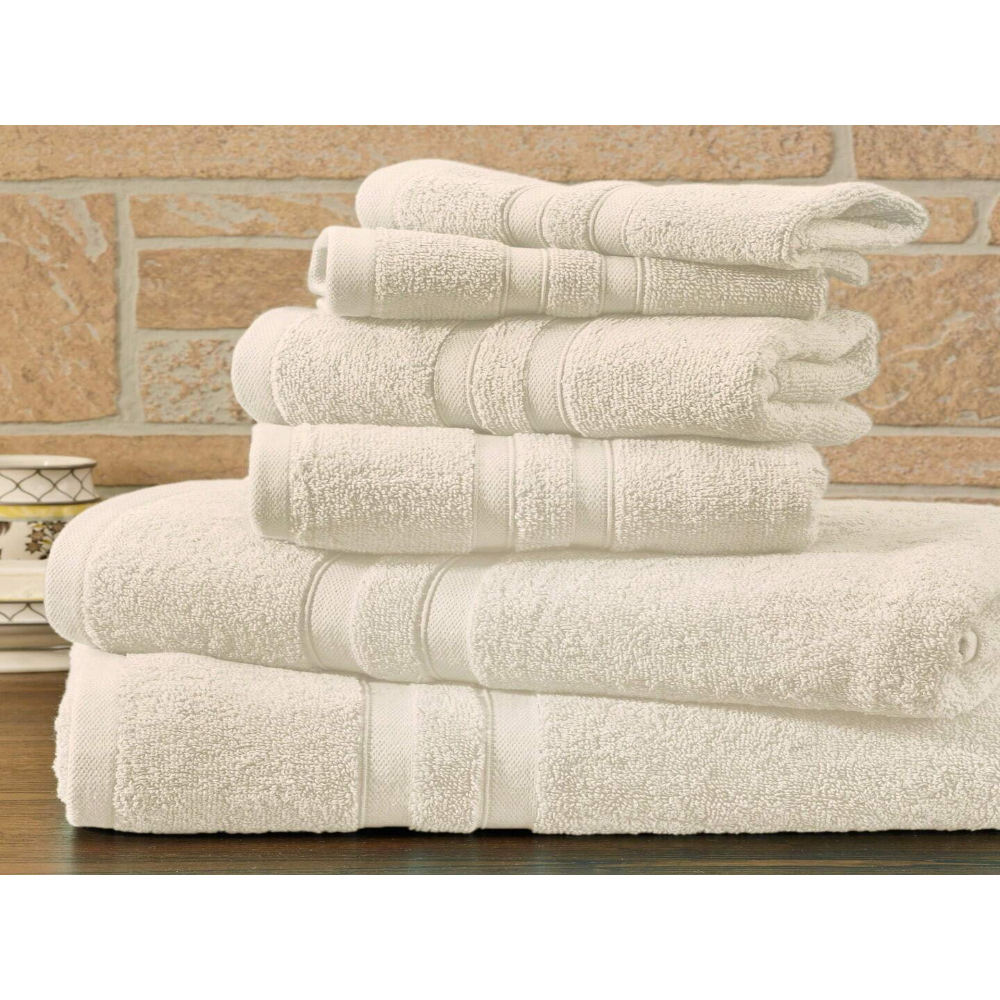 DEELLEEO Ensemble de 6 Serviettes en Coton Égyptien pour la Maison