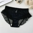 thumbnail image 2 of Mrat Womens Underwear High-Cuts Womens Breathable Comfortable Soft and Cotton Lace Satin Underwear Women's Bikini Panties S-171 Black M, 2 of 3