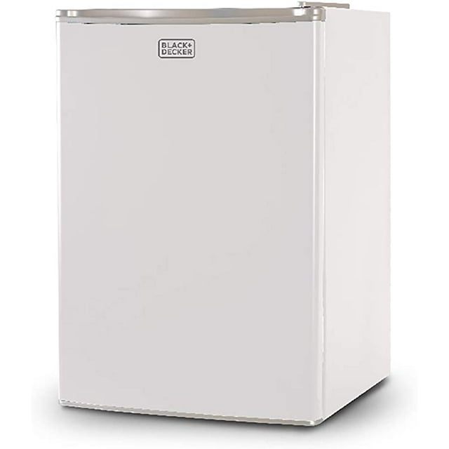 BLACK+DECKER BCRK25W Réfrigérateur Compact Energy Star Porte Simple Mini Frigo avec Congélateur, 2.5 Pieds Cubes, Blanc